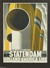 ADOLPHE MOURON CASSANDRE (1901-1968). NEW STATENDAM / HOLLAND - AMERICA LINE. 1928. 40x29 inches, 101x73 cm. Nijgh & Van Dittmar, Rotte